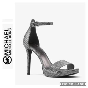 🆕 MICHAEL KORS Hutton Sandal Glitter Chain Mesh
